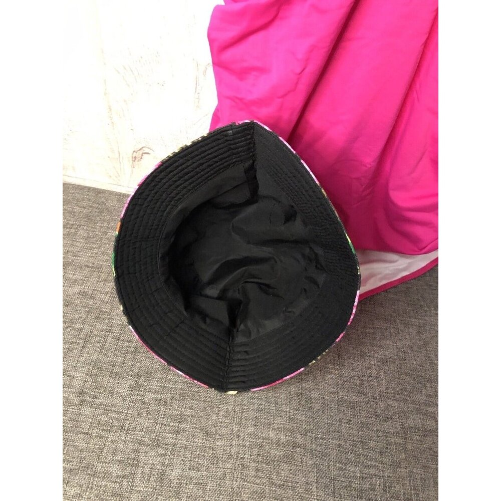 Women's Pink Swim Suit with Hawaiian Floral Black Bucket Beach Hat Size 3XL. E1 - Picture 8 of 10